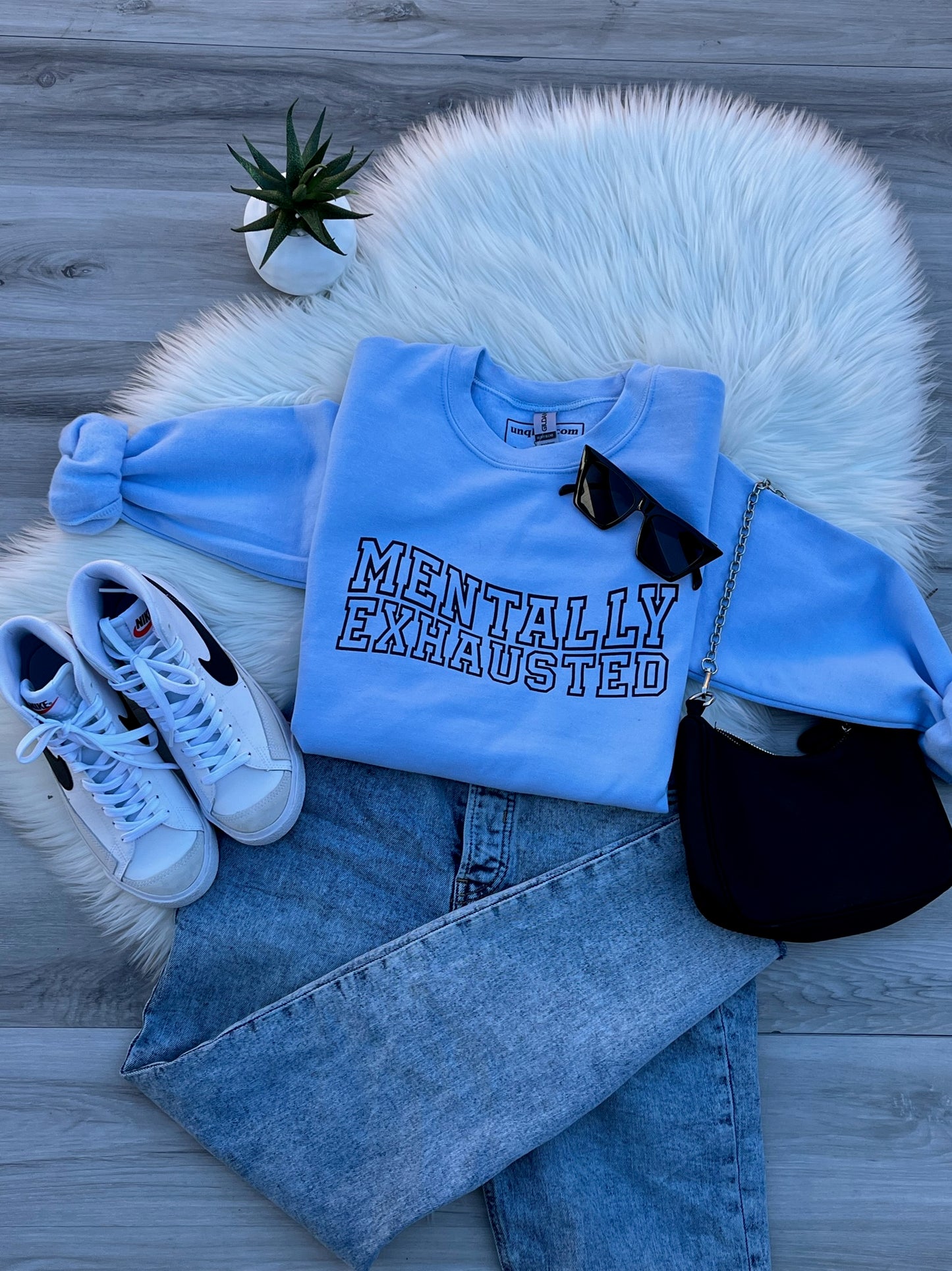 Mentally Exhausted Crewneck (BLUE)