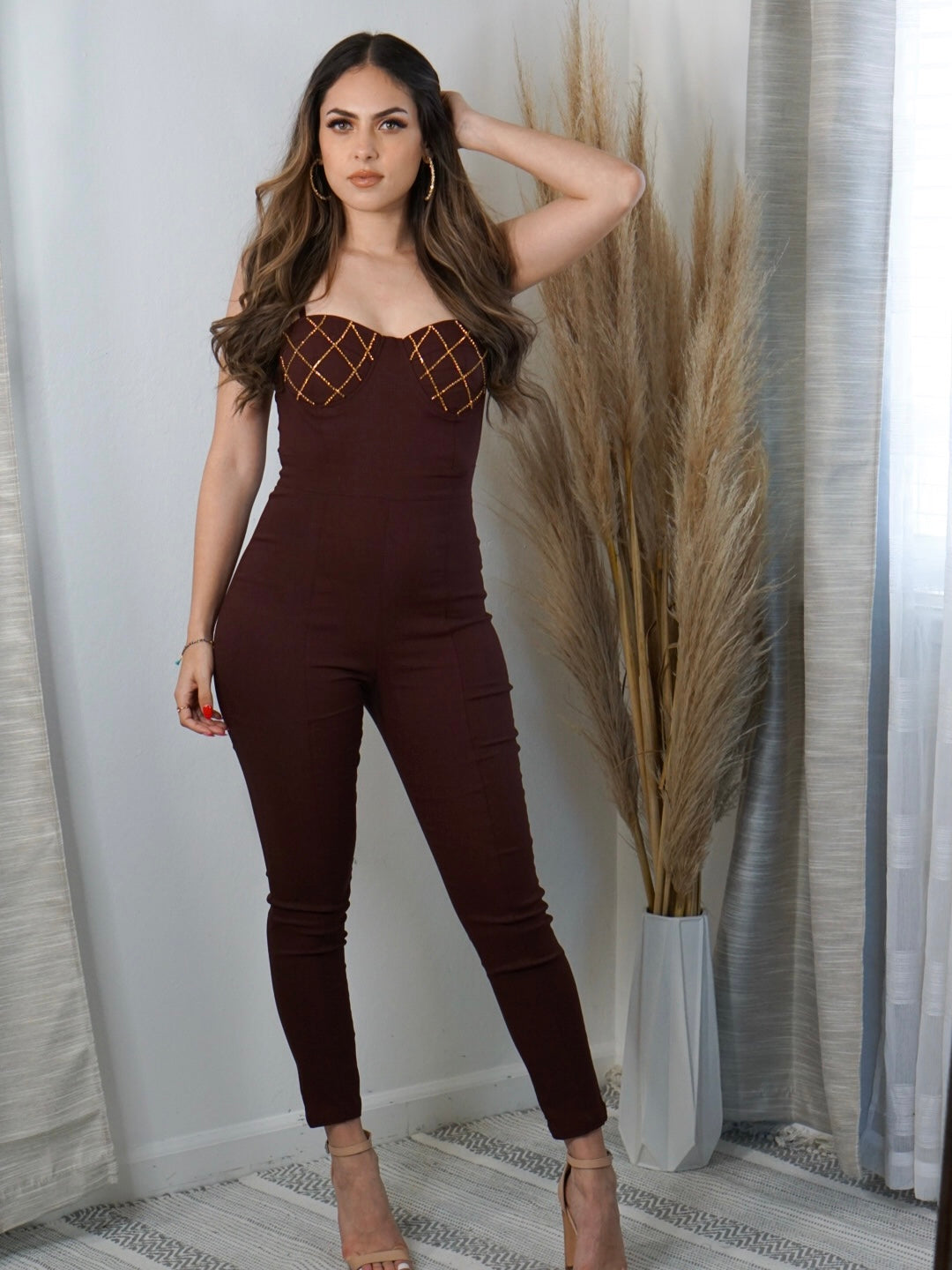 Adeline Jumpsuit (Brown)